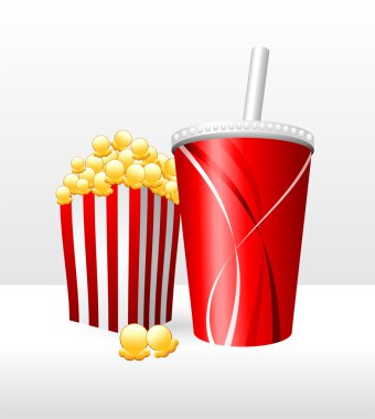 Popcorn and Soda clipart