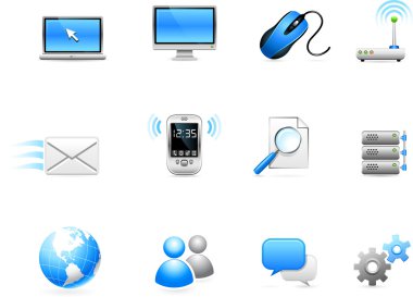 Communication technology icon collection clipart