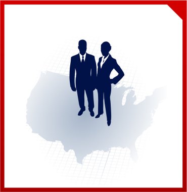 Business team silhouettes on corporate elegance background clipart