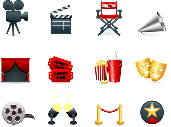Film en films industrie icoon collectie — Stockvector