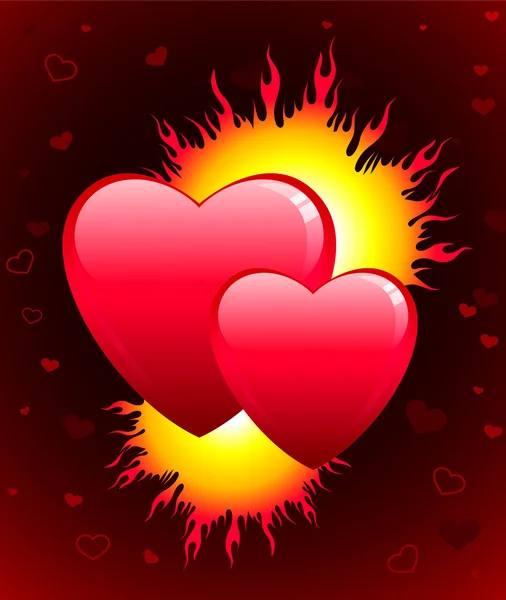 Lågan kärlek Alla hjärtans dag bakgrund — Stock vektor