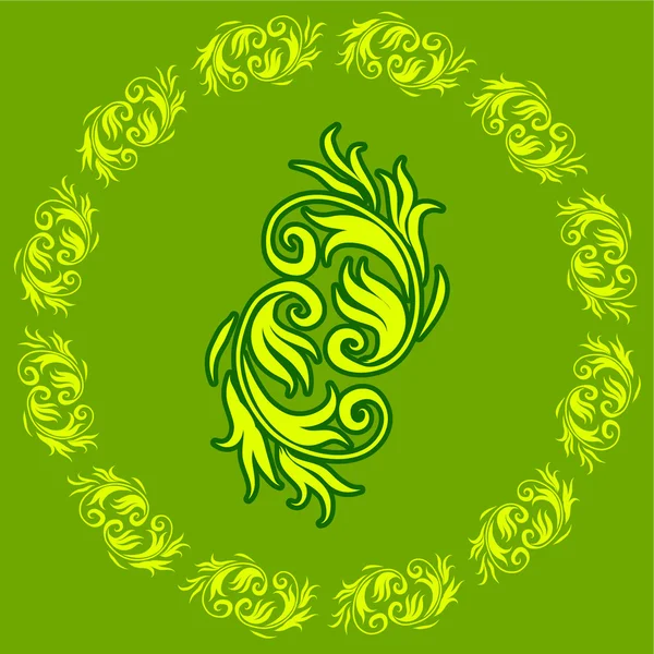 抽象的な花の緑の設計パターン — Stockový vektor