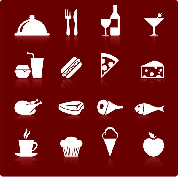 Ensemble d'icônes gastronomiques — Image vectorielle