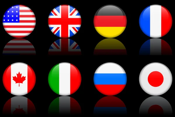 Bandeira do mundo série Bandeira do mundo série G8 países — Vetor de Stock