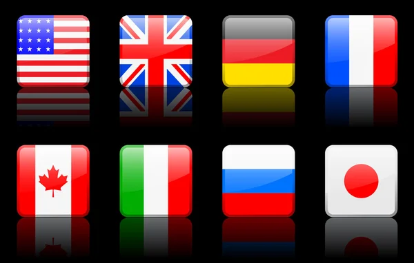 Serie bandiera mondiale Serie bandiera mondiale Paesi G8 — Vettoriale Stock