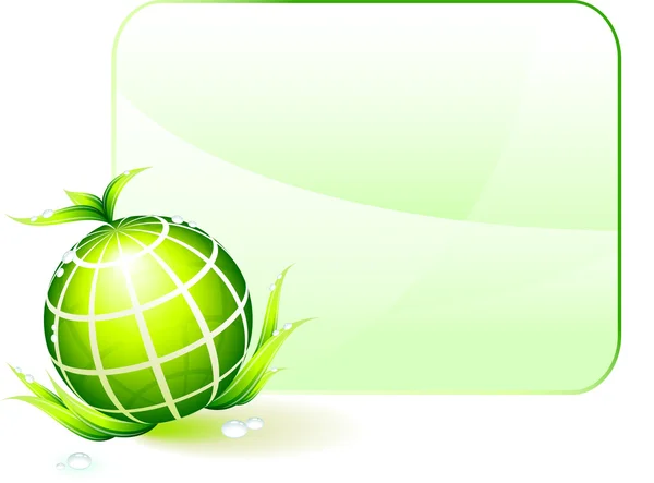 Υδρόγειο φόντο πράσινο την προστασία του περιβάλλοντος — Διανυσματικό Αρχείο