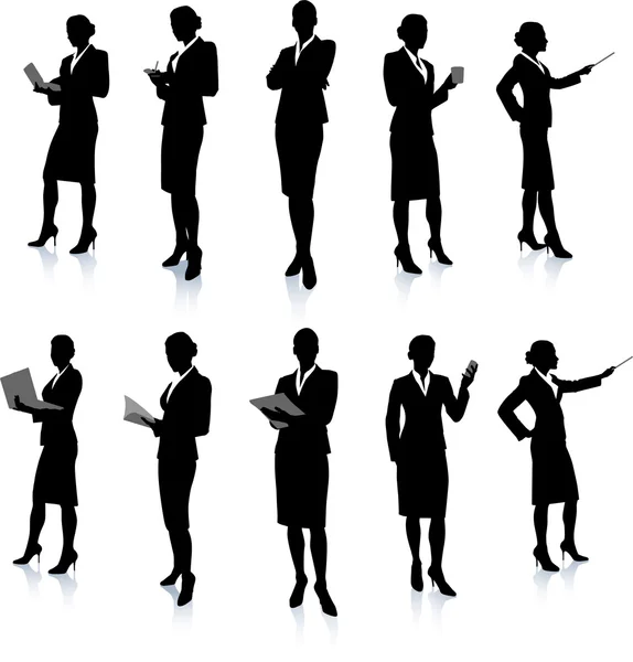 Businesswoman Silhouette Collection — Stock Vector