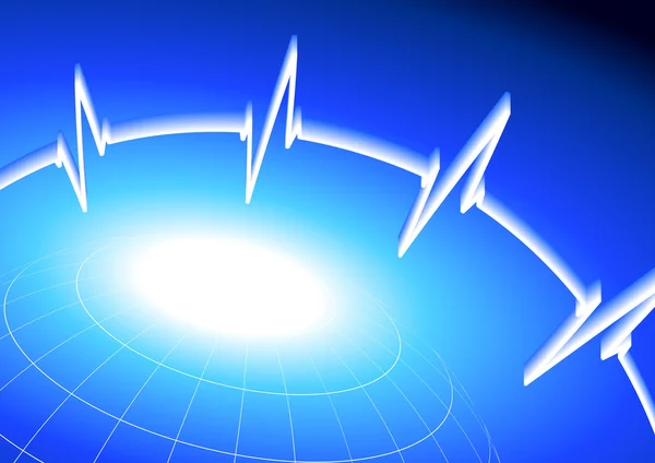 Pulso de la frecuencia cardíaca en el terreno de operaciones — Vector de stock