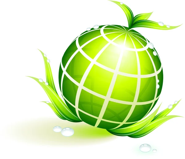 Globe groene milieubehoud achtergrond — Stockvector