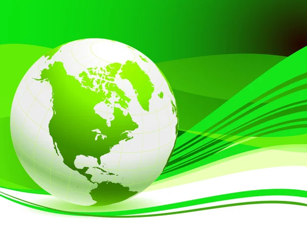 Globe op groene milieubehoud achtergrond — Stockvector
