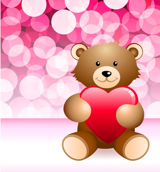 Teddy Bear on Glowing Background — Stock Vector