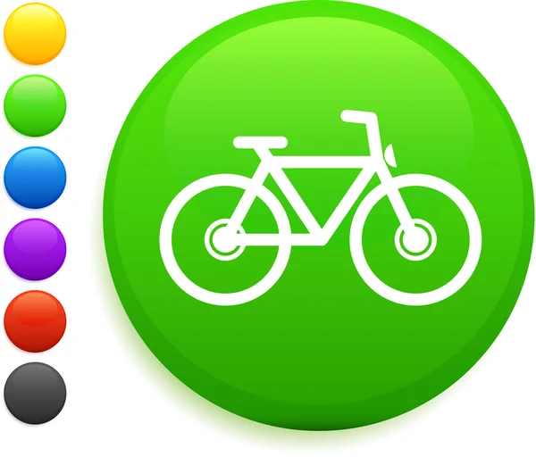 Значок велосипеда на круглому інтернеті кнопка — стоковий вектор