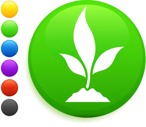 Plant pictogram op ronde internet knop — Stockvector