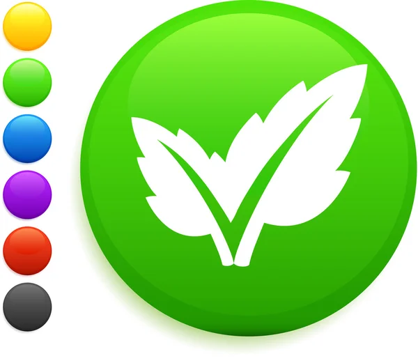 Leaf ikonen på runda internet-knappen — Stock vektor
