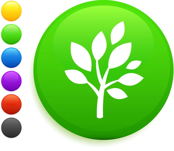 Tree icon on round internet button — Stock Vector