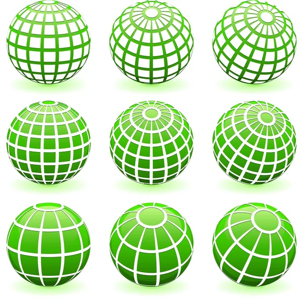 Green Globe Set — 图库矢量图片