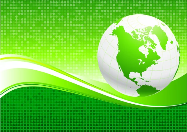 Глобус на зеленом экологическом фоне — стоковый вектор