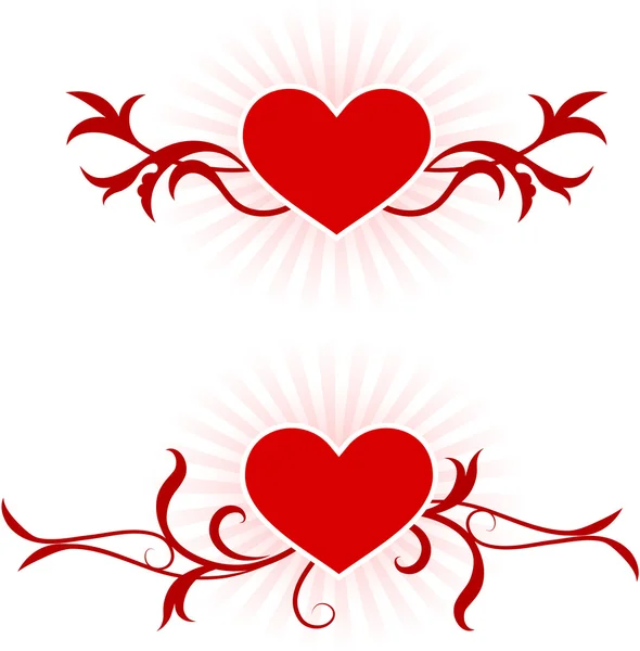 Corazones románticos Día de San Valentín diseño de fondo — Archivo Imágenes Vectoriales