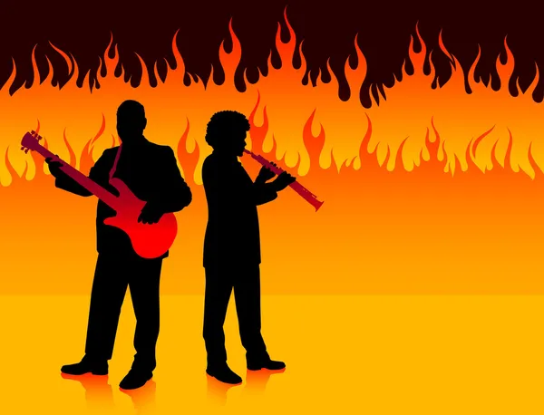 Musical Band in Hell — Stock Vector