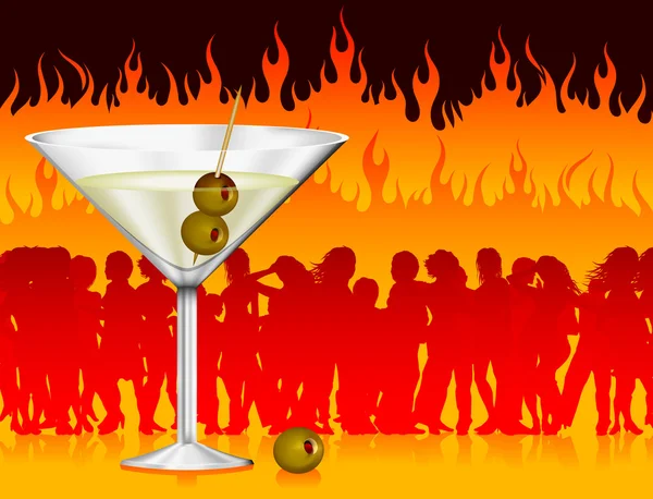Martini in hell — Stock Vector