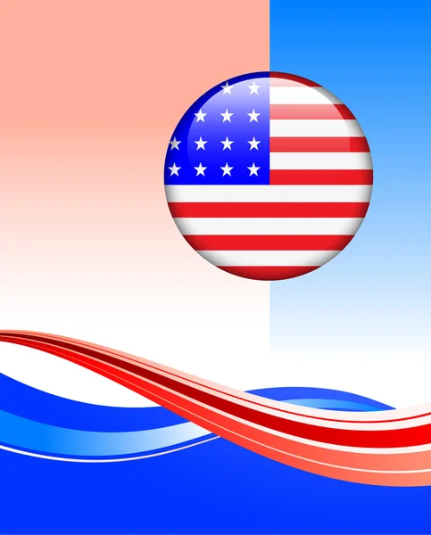 Американський прапор кнопки на абстрактним фоном — стоковий вектор