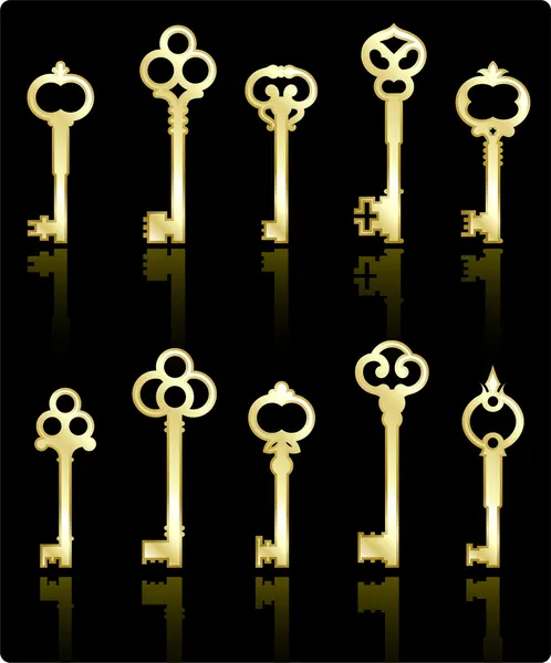 Collection de clés antiques — Image vectorielle