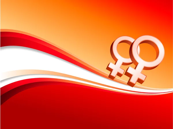 女同性恋红色女性性别符号 — 图库矢量图片