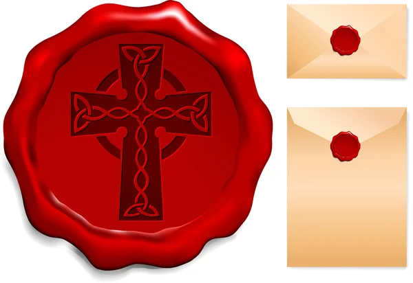 Σταυρός σε σφραγίδα κερί — Διανυσματικό Αρχείο