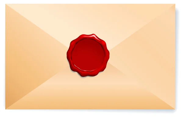 Brief envelop met lakzegel — Stockvector