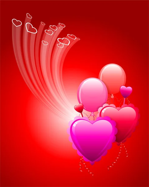 Romantische Herzen Valentinstag Design Hintergrund — Stockvektor