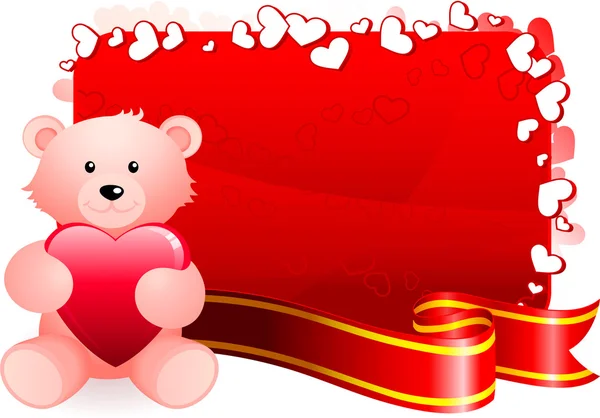 Teddy bear romantic Valentine's Day design background — Stock Vector