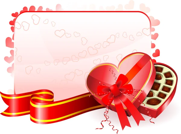 黑巧克力盒子情人节设计背景 — 图库矢量图片