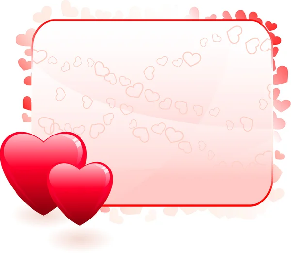 ロマンチックな心バレンタイン デザインの背景 — ストックベクタ