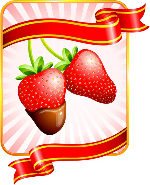 草莓情人节设计背景 — 图库矢量图片