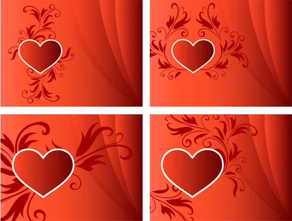 ロマンチックな心バレンタインデーのデザインの背景 — ストックベクタ