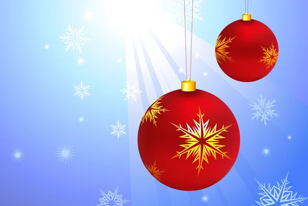Holiday háttérrel, karácsonyi dísz és a hópelyhek — Stock Vector