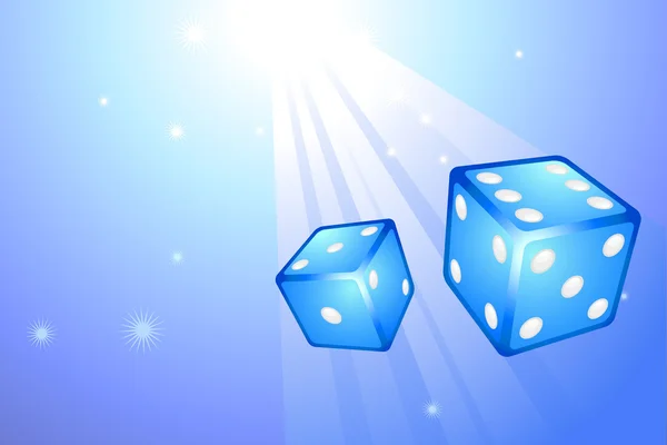 互联网背景上的蓝色骰子 — 图库矢量图片