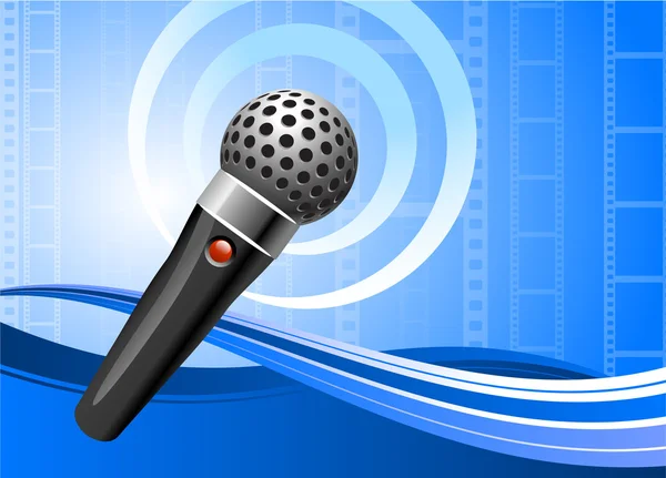 Mikrofon på film reel bakgrund — Stock vektor