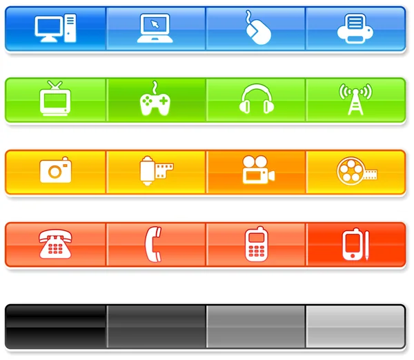 Icônes de technologie Bar — Image vectorielle
