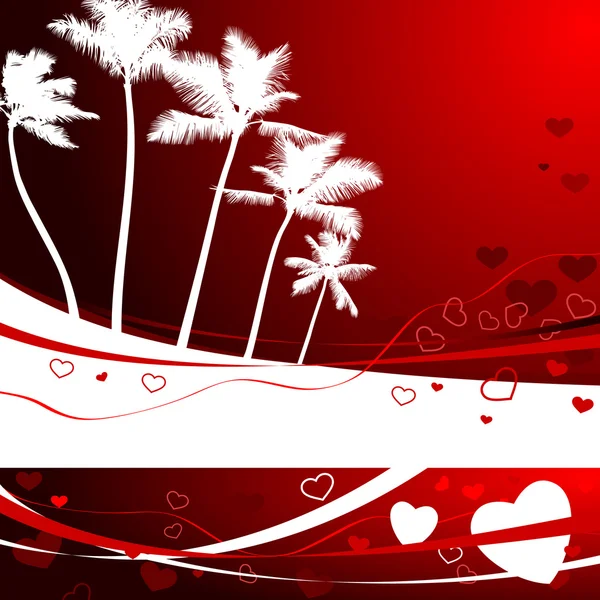 Romantic tropical background for valentine's day — Stock Vector