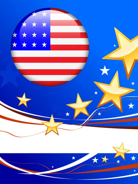 Американський прапор кнопки на фоні Патріот — стоковий вектор
