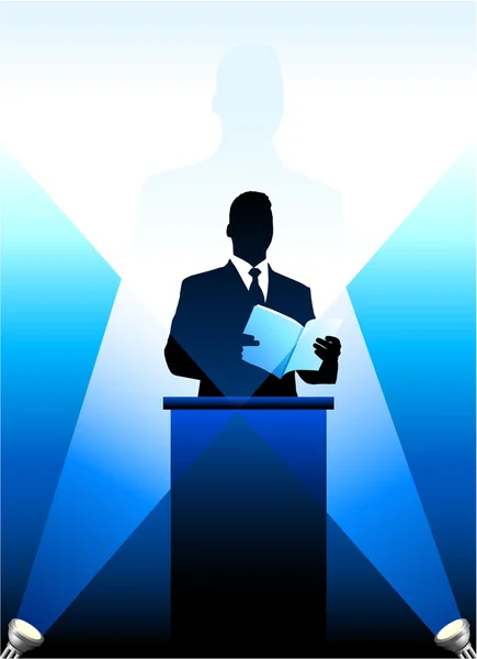 Conférencier politique affaires silhouette fond compatible AI8 — Image vectorielle