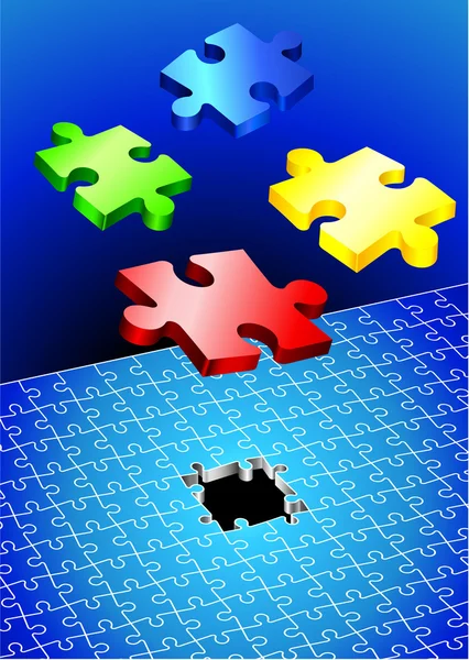 Incomplete Puzzle Set — Stock Vector