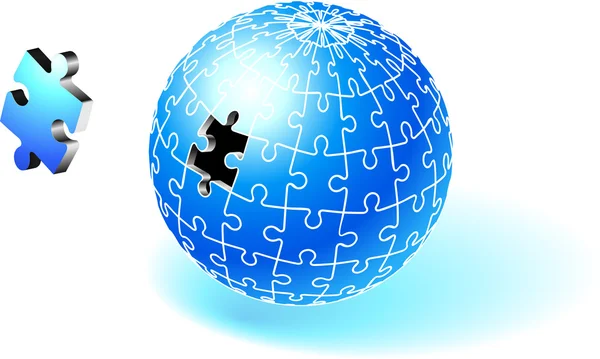 Неповні синій земної кулі головоломки — стоковий вектор