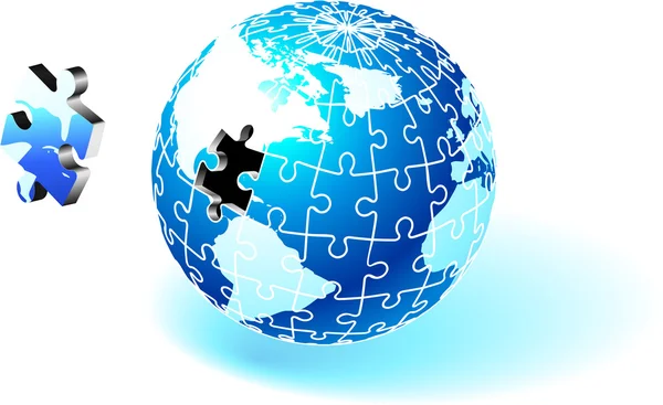 Niekompletna globe puzzle — Wektor stockowy