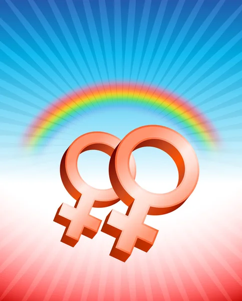 Lesbian Relationship Gender Symbols — Stock Vector