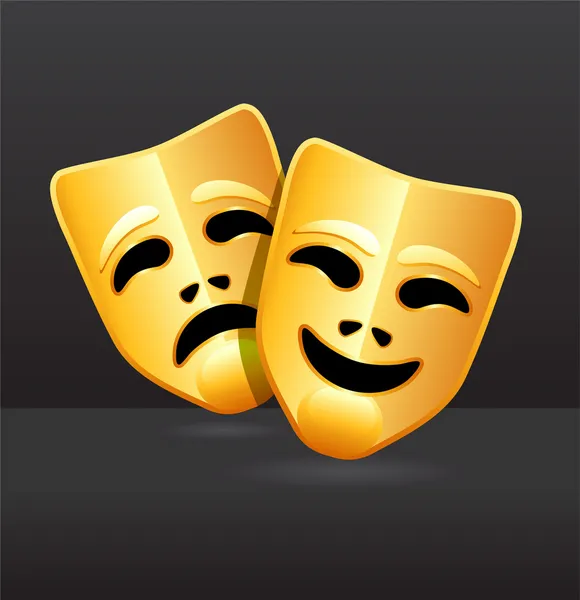 Maski teatru komedia i tragedia — Wektor stockowy