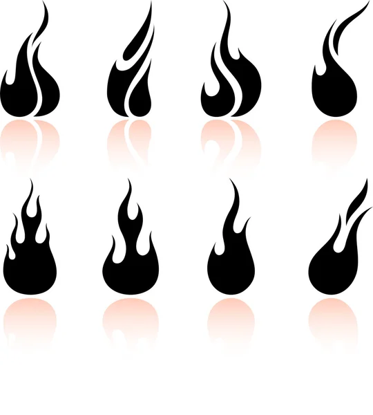 Vlam en vuur — Stockvector
