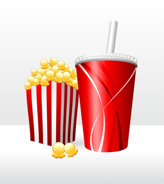 Popcorn a limonádu — Stockový vektor