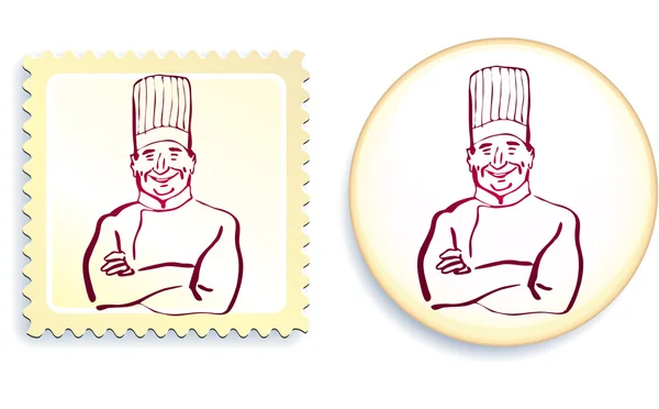 Gombot, és a bélyeg meg Chef — Stock Vector
